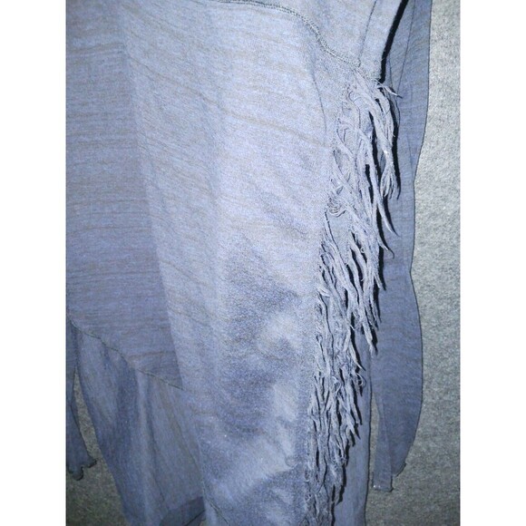 Free People Women's Navy Blue Small Cardigan Duster Fringe Long Sleeve Sweater - Picture 7 of 13